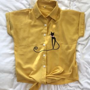 Mustard yellow button up